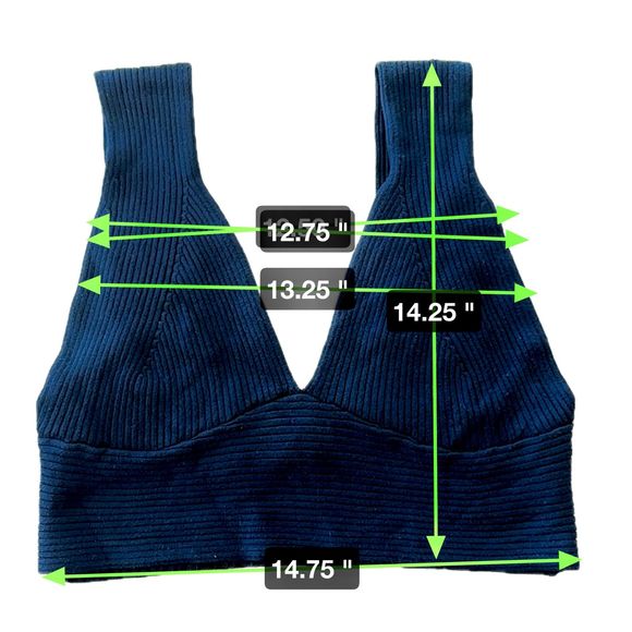 NWT* House of Harlow 1960 Women's Rib Knit Bralette Black Top - Women's Large - Picture 5 of 7